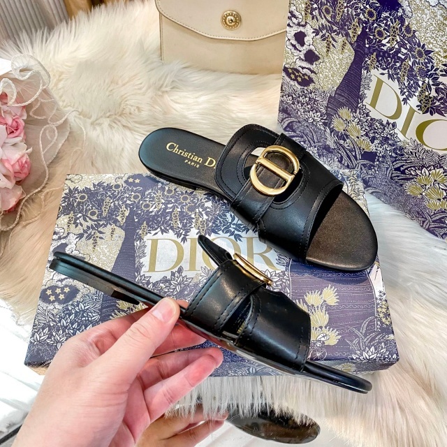 Leather Fashion Women Casual Flat Slides