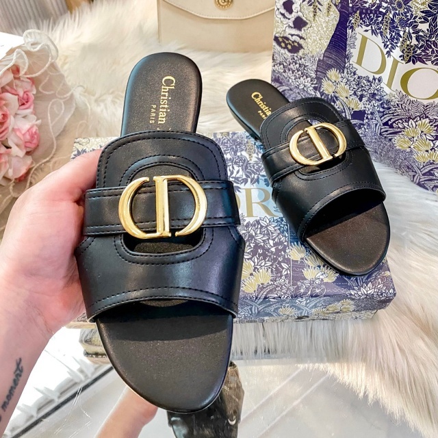 Leather Fashion Women Casual Flat Slides