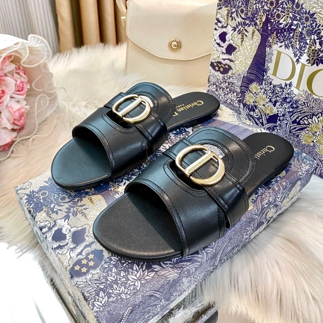 Leather Fashion Women Casual Flat Slides