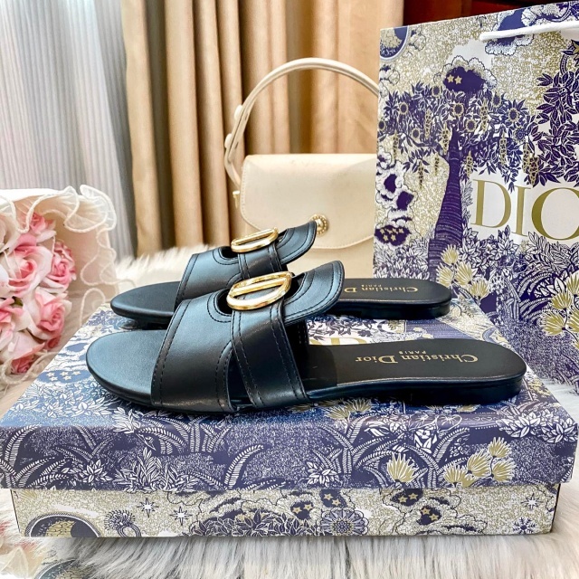 Leather Fashion Women Casual Flat Slides