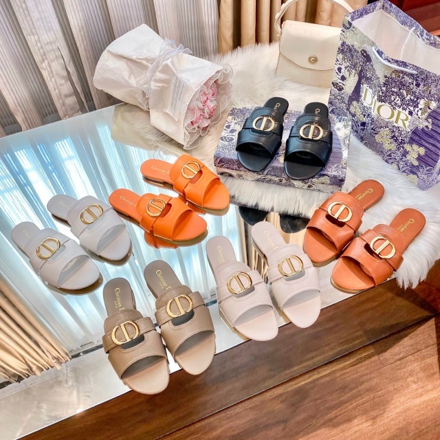 Leather Fashion Women Casual Flat Slides