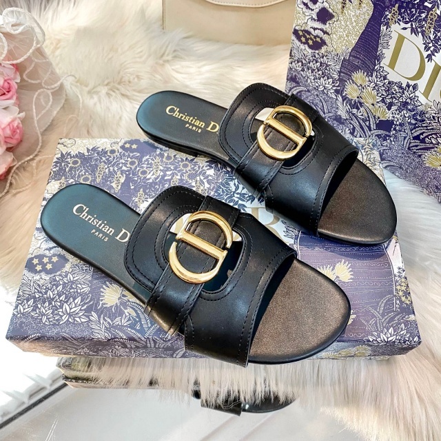 Leather Fashion Women Casual Flat Slides
