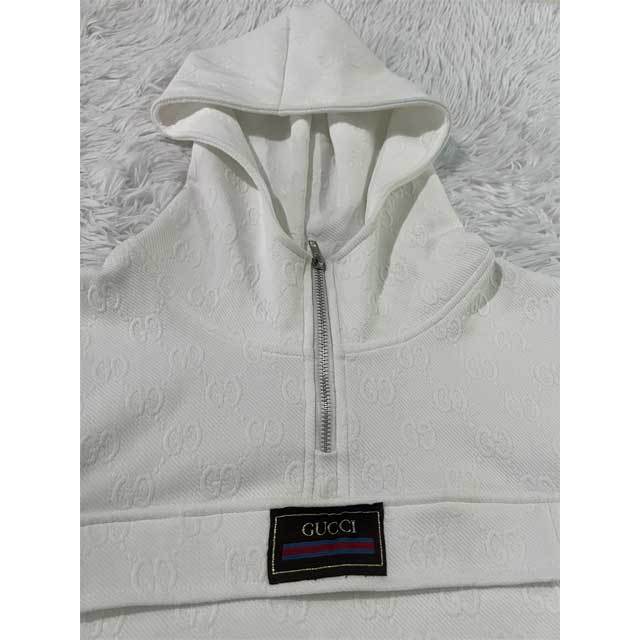 Fashion Embossing Hooded Top Casual Tracksuit Set