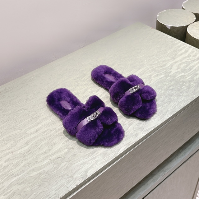 Winter Style Luxury Fashion Furry Slides