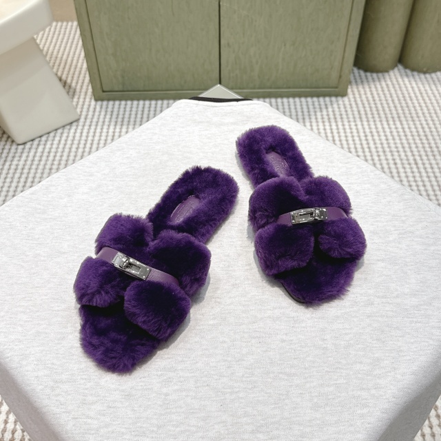 Winter Style Luxury Fashion Furry Slides