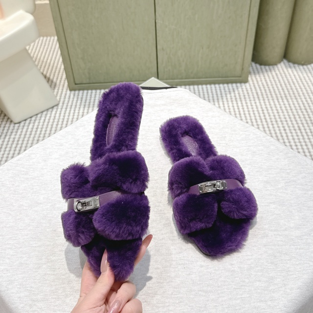 Winter Style Luxury Fashion Furry Slides