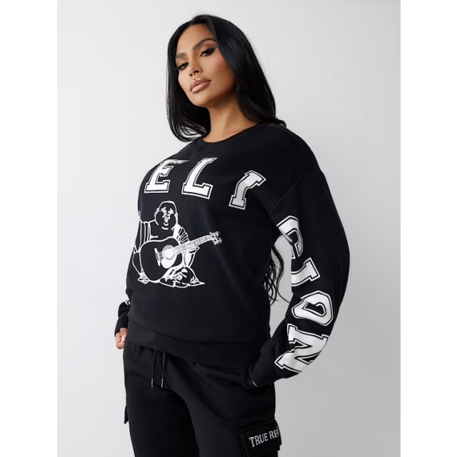 Casual O Neck Long Sleeve Printed Hoodies Top