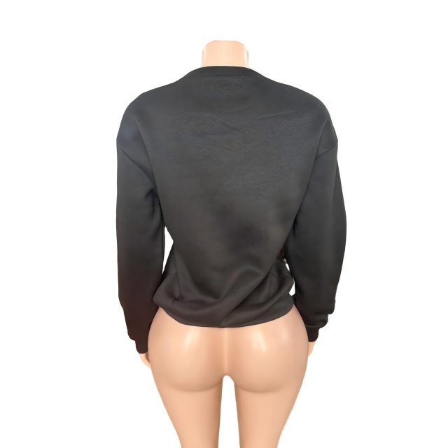 Casual O Neck Long Sleeve Printed Hoodies Top