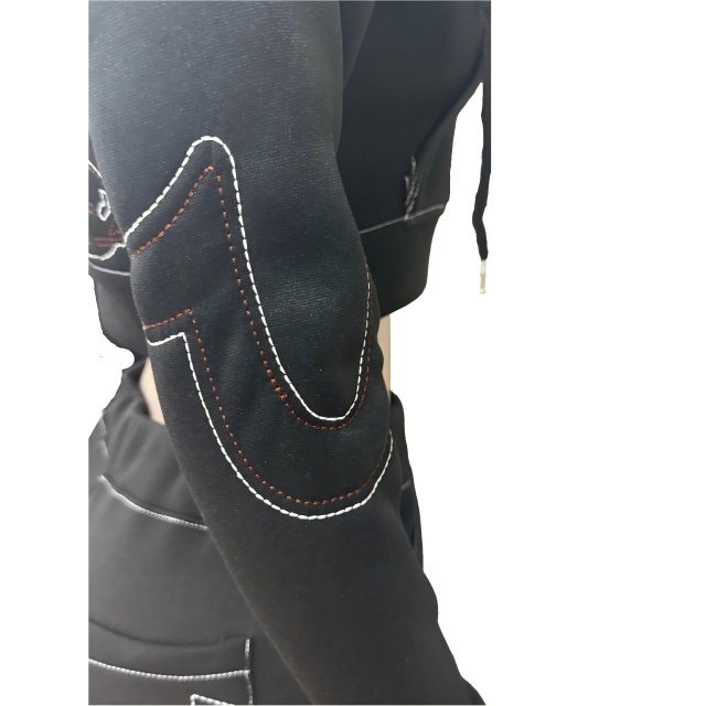 Embroidey Hooded Hoodies Top Flare Pant Set