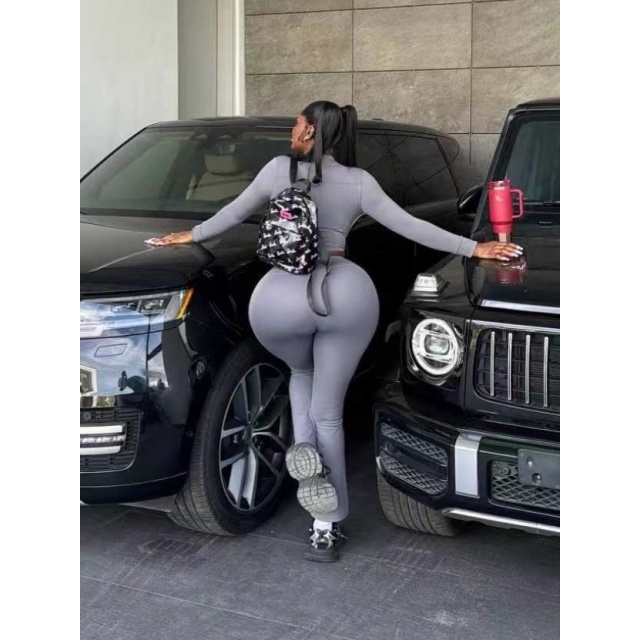 Striped Fashion Long Sleeve Top Tight Pant Set