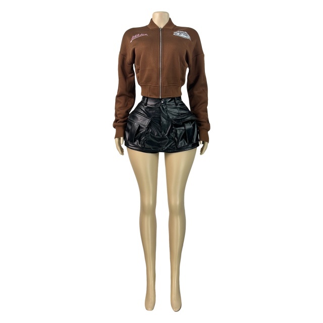Casual Style Embroidery Zipper Up Baseball Jacket