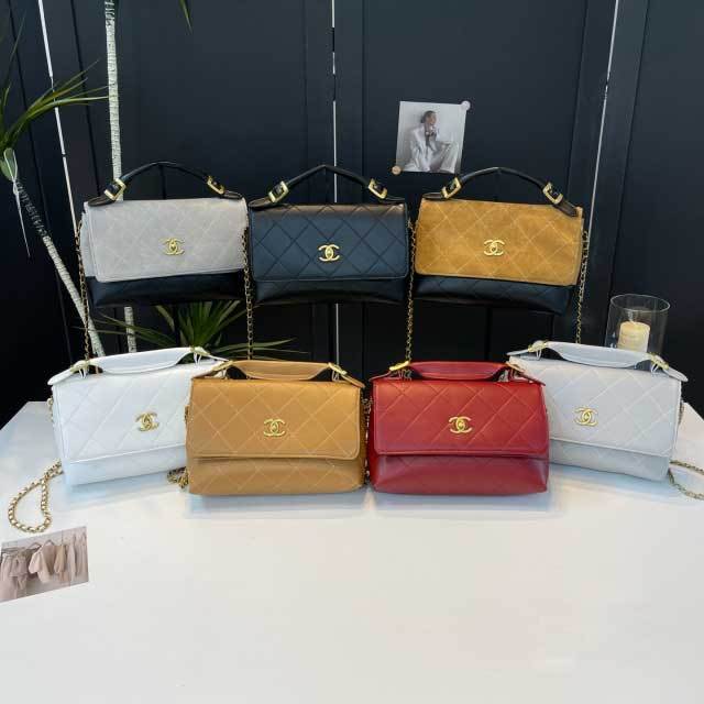 Metal Logo Leather Chained Women Messenger Bags