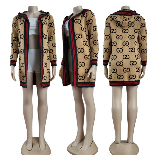 Fashion Letter Knit Cardigan Coat