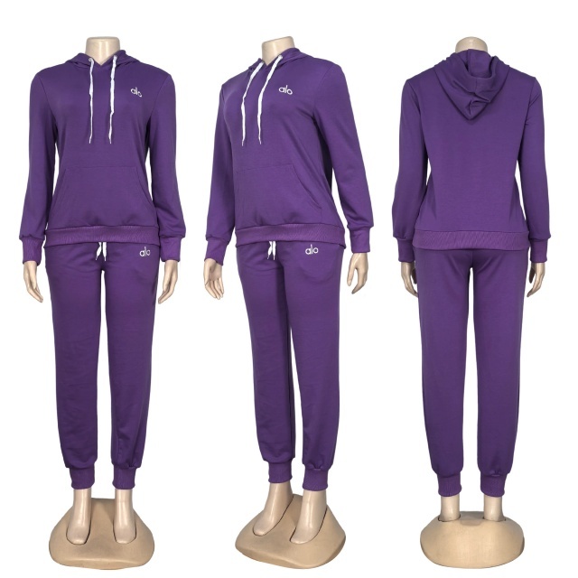 Fashion Embroidery Hooded Top Fall Tracksuit Set