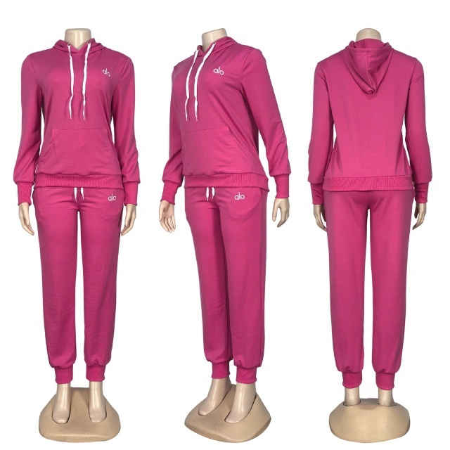 Fashion Embroidery Hooded Top Fall Tracksuit Set