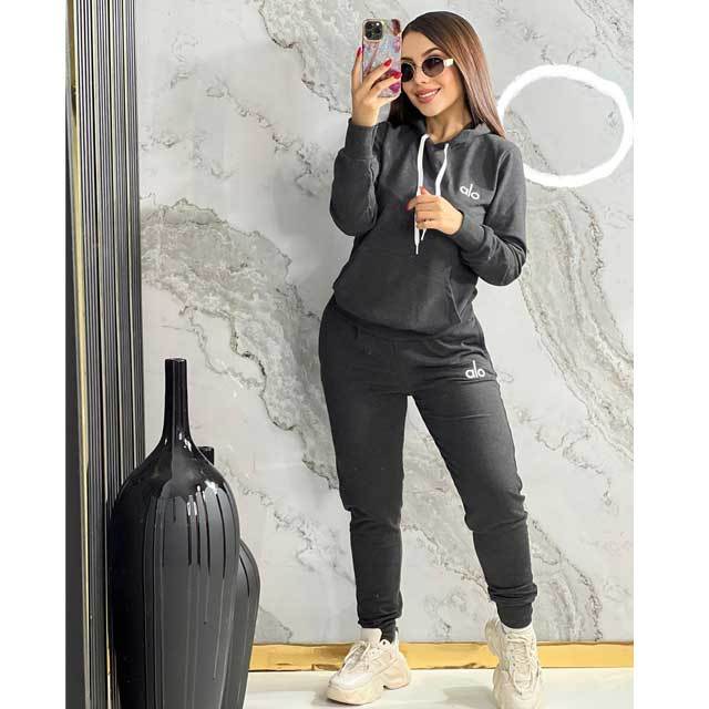 Fashion Embroidery Hooded Top Fall Tracksuit Set