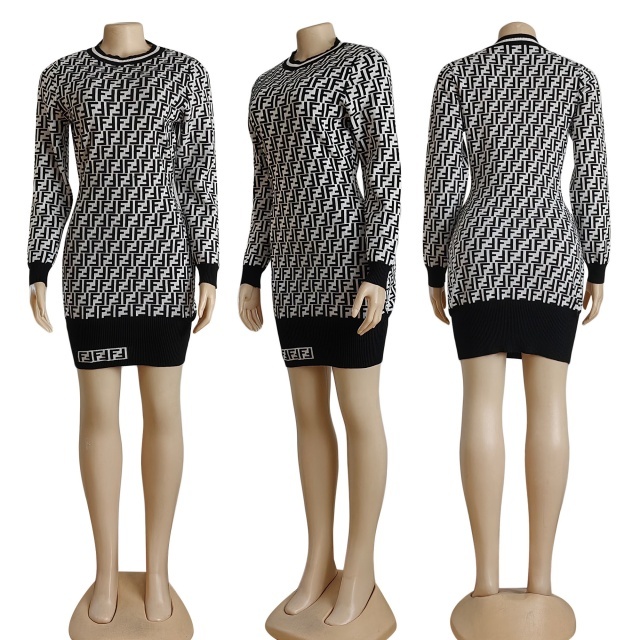 Knit Long Sleeve Sweater Dress