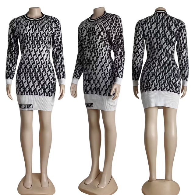 Knit Long Sleeve Sweater Dress