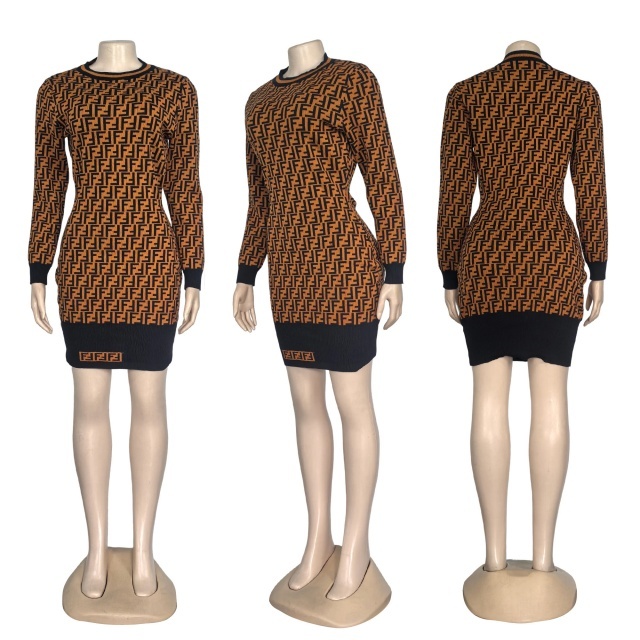 Knit Long Sleeve Sweater Dress