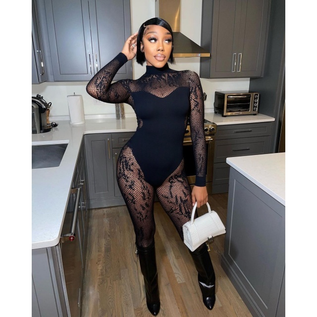 Sheer Mesh Lingerie Jumpsuit