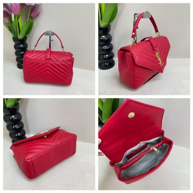 Fashion Metal Logo Leather Crossbody Handbags