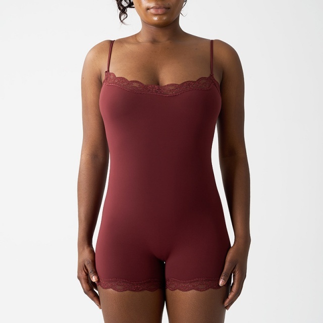 Lace Tummy Control Butt Lifting Yoga Wear Bodysuit