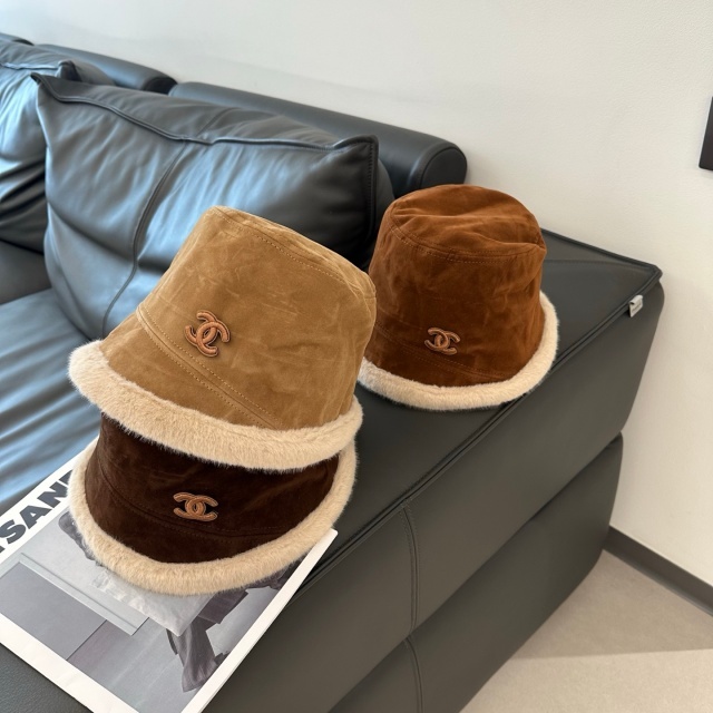 Winter Fashion Suede Furry Bucket Hats