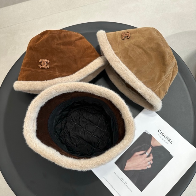 Winter Fashion Suede Furry Bucket Hats