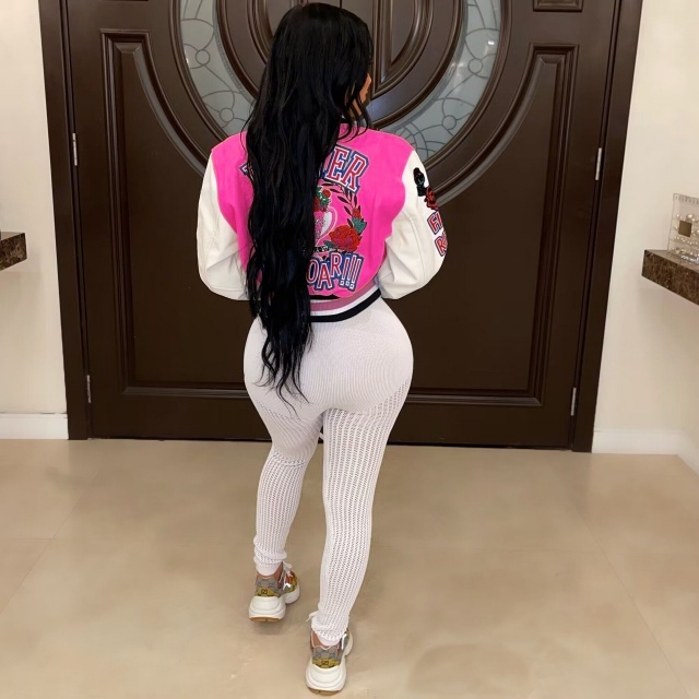 Chic Printed Winter Fashion Buttons Down Baseball Jacket