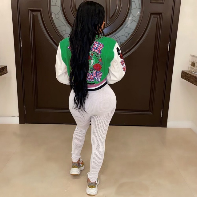 Chic Printed Winter Fashion Buttons Down Baseball Jacket