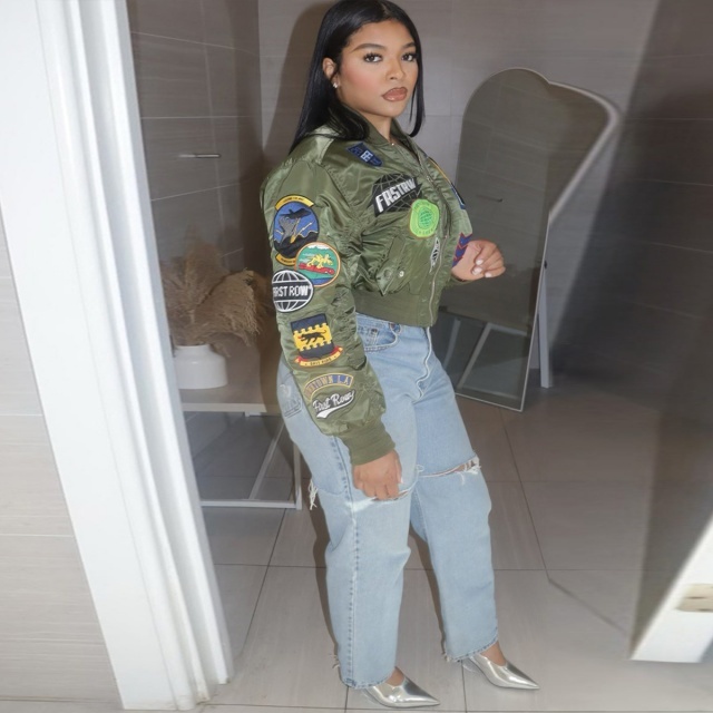 Embroidery Patchwork Style Streetwear Jacket