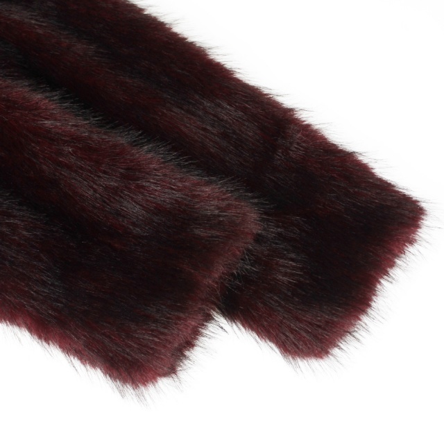 Fuzzy Sleeve Patchwork Style PU Leather Jacket
