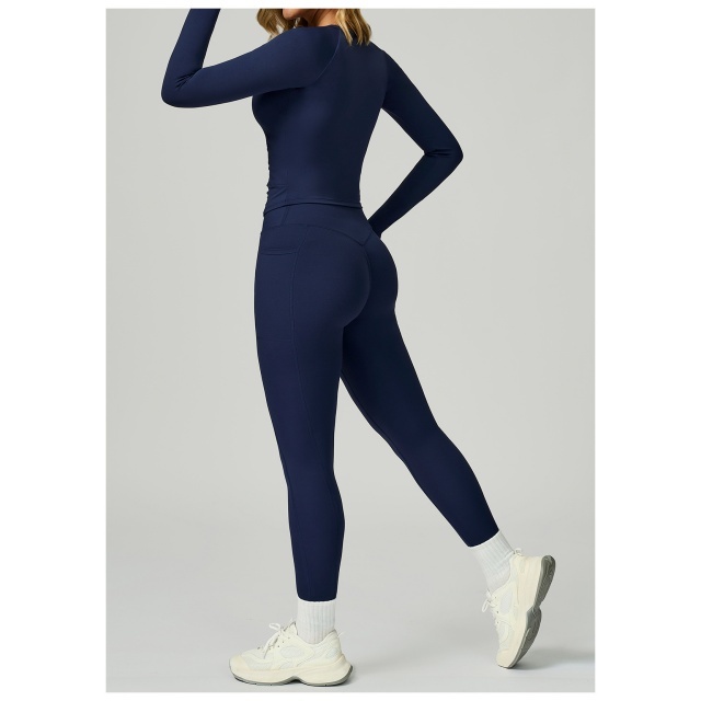 Solid Color Slim Fit Activewear Two Pieces Pant Set