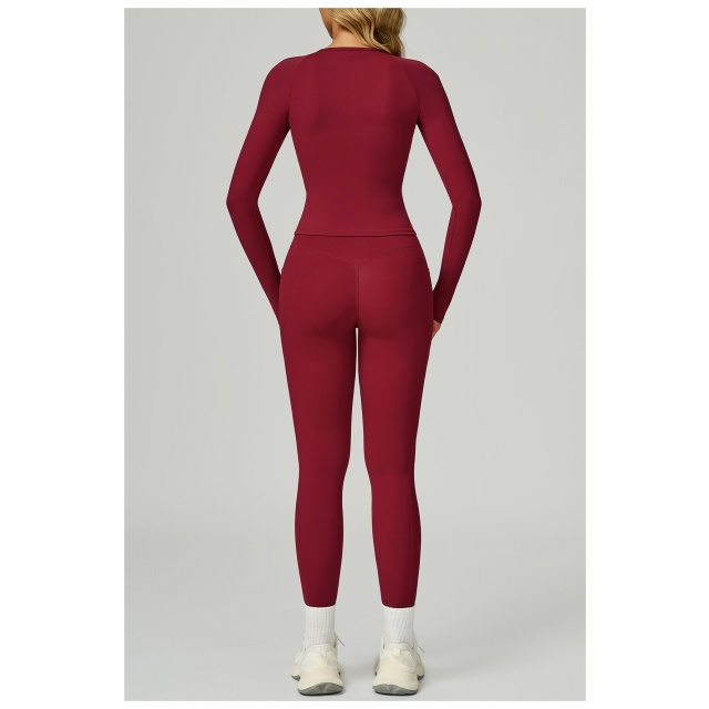 Solid Color Slim Fit Activewear Two Pieces Pant Set