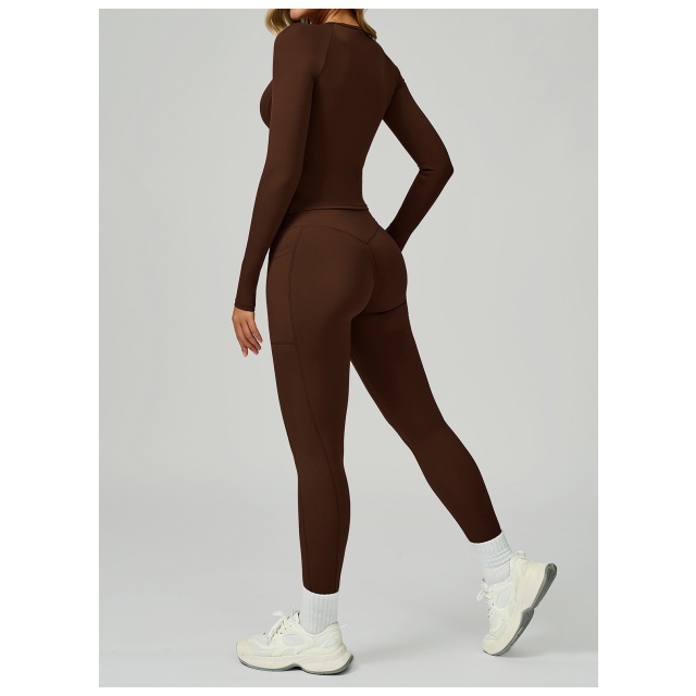 Solid Color Slim Fit Activewear Two Pieces Pant Set