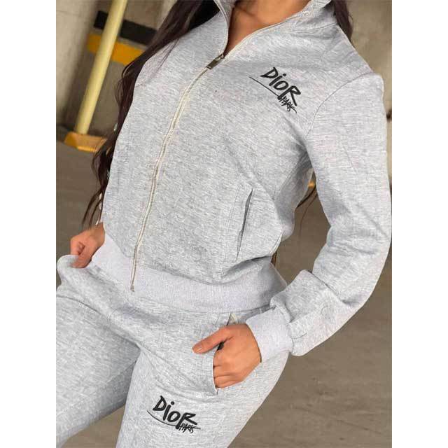 Fashion Embossing Women Fall Tracksuit Set