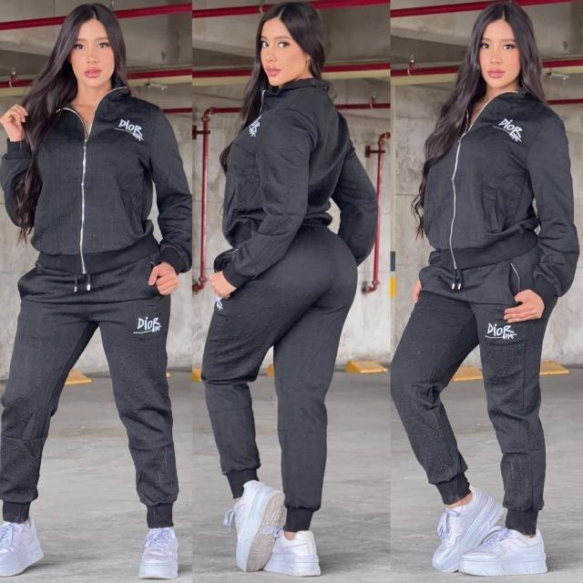 Fashion Embossing Women Fall Tracksuit Set