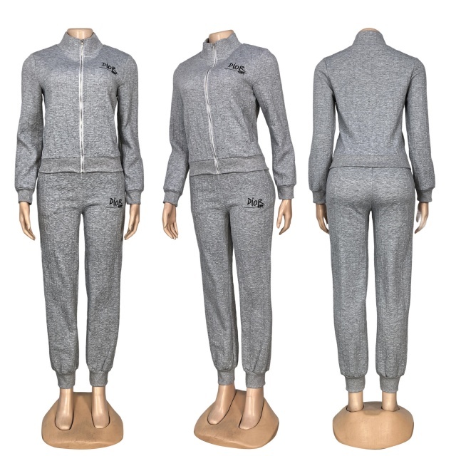 Fashion Embossing Women Fall Tracksuit Set