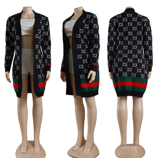 Knit Striped Cardigan Sweater Coat