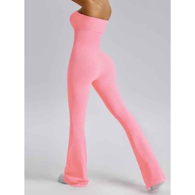 Off Shoulder Strapless Flare Jumpsuit