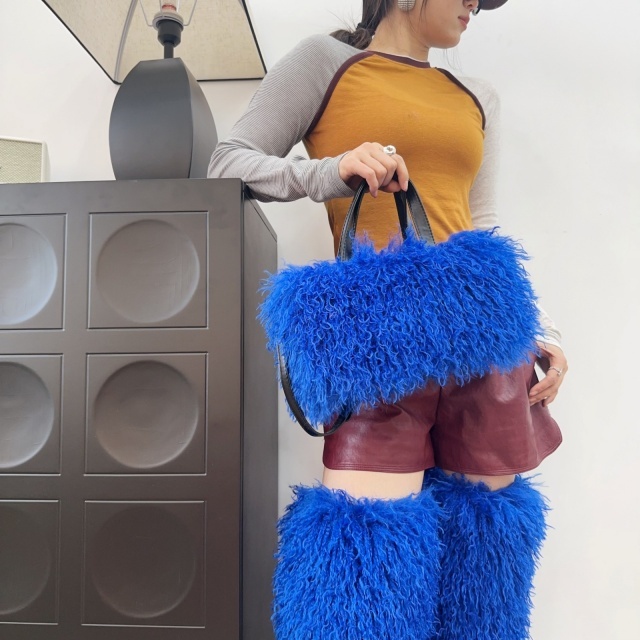 Faux Wool Crossbody Tote Bag Handbag