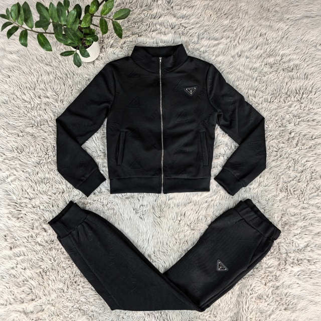Fashion Embossing Long Sleeve Tracksuit Set