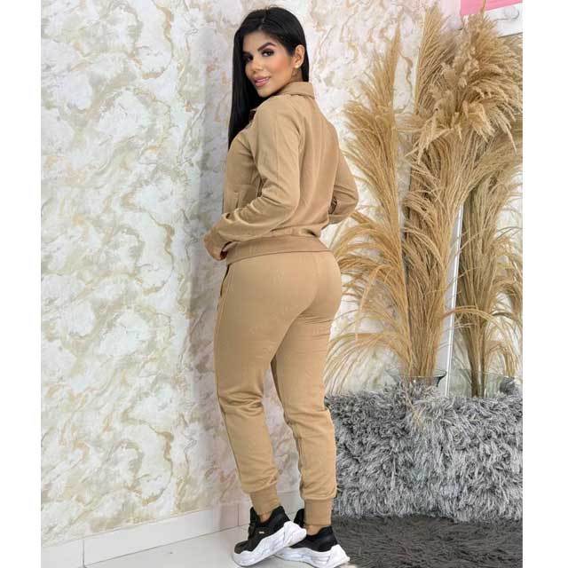 Fashion Embossing Long Sleeve Tracksuit Set