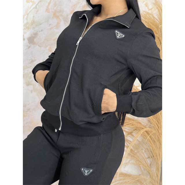 Fashion Embossing Long Sleeve Tracksuit Set