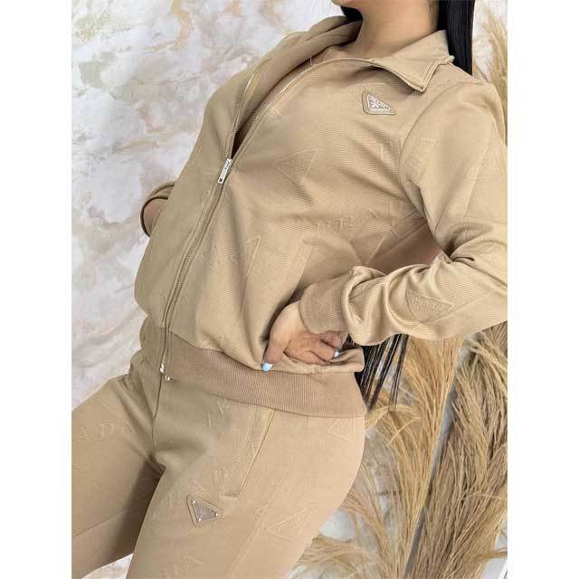 Fashion Embossing Long Sleeve Tracksuit Set
