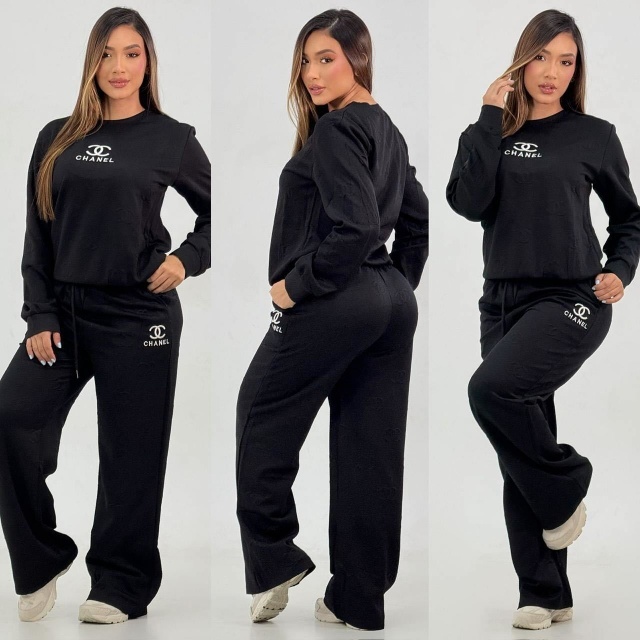 Fashion Embroidery Embossing Women Fall Tracksuit