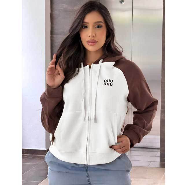 Fashion Embroidery Color Block Zipper Jacket