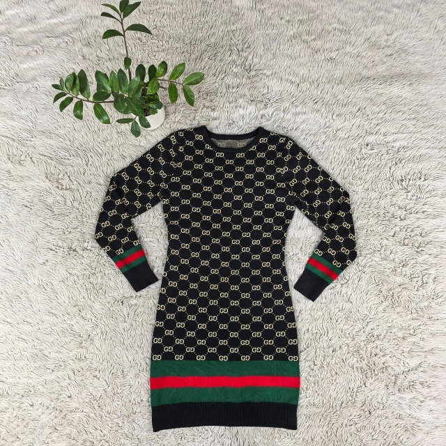 Fashion Knit Striped Sweater Dress