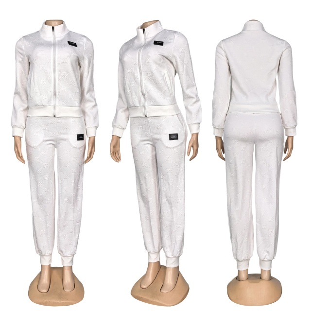 Fashion Jacquard Zipper Fall Tracksuit