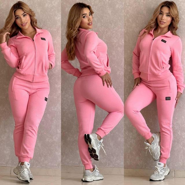 Fashion Jacquard Zipper Fall Tracksuit